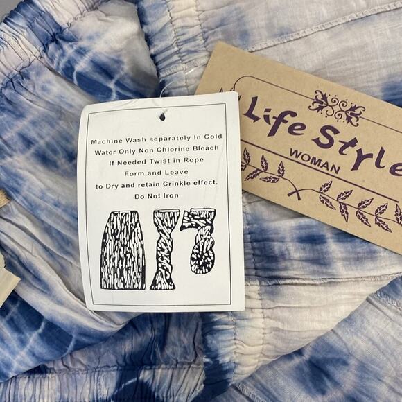 Life Style Boho Crinkle Tie Dye Skirt 1X - Picture 6 of 8